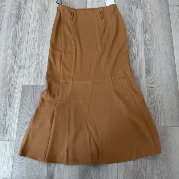 Commense Minimalist Chic Lady Elegant Brown Cottage Skirt Large - Picture 3 of 8